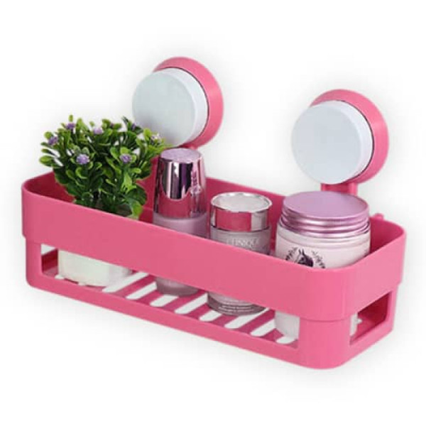 New Bathroom Shelf Suction Rack Organizer Cup Storage Shower Wall Basket image 3