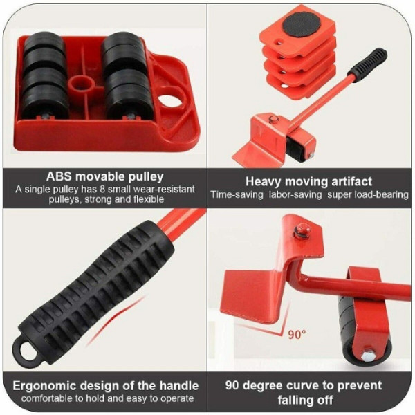 Furniture Easy Moving Tool Set, Heavy Furniture Moving & Lifting System image 1